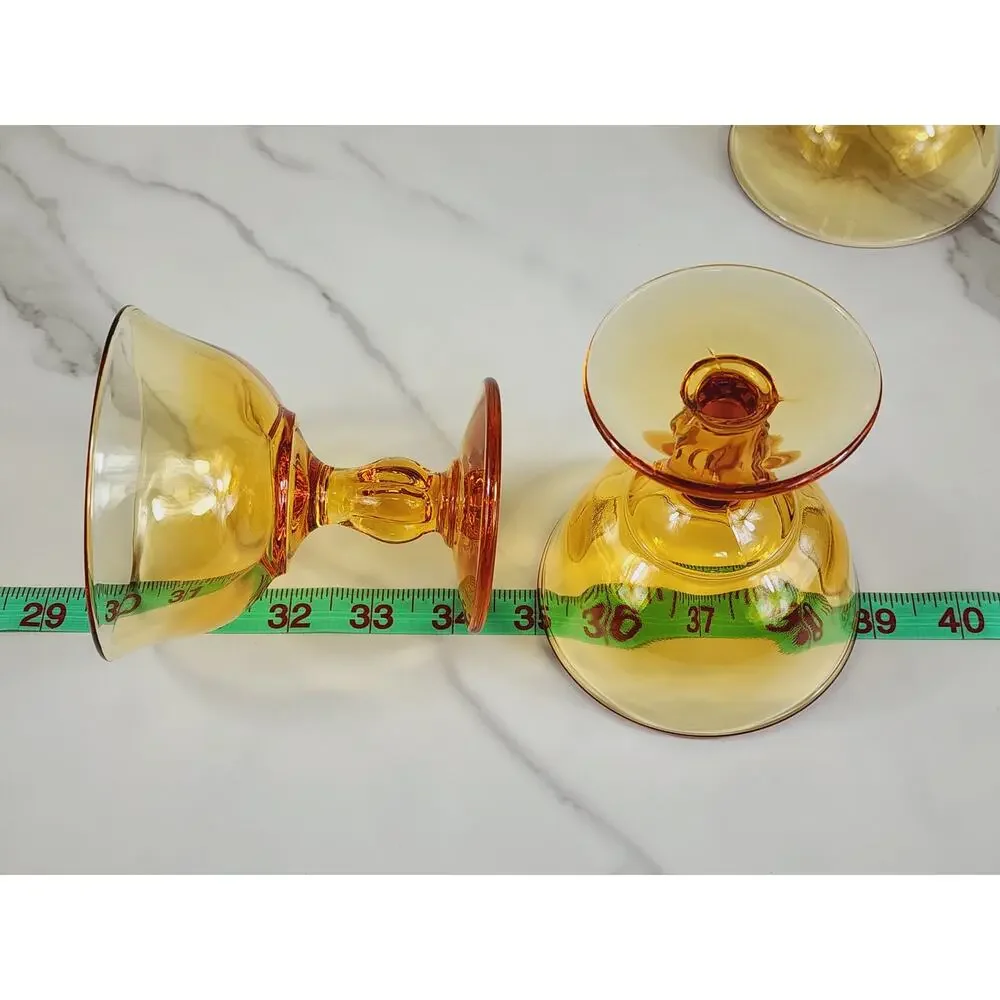 Tiffin Franciscan Amber Glass Sherbet Dessert 4